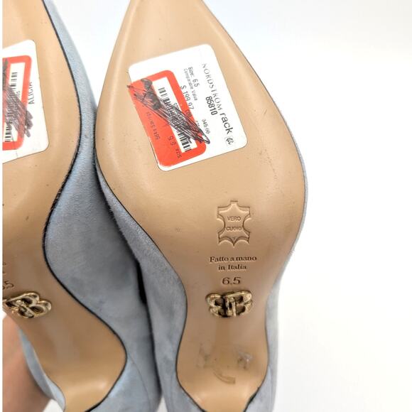 Beautiisoles by Robyn Shreiber Alicia Suede Heel Boots Blue Size US6.5 EU37 - Picture 11 of 16